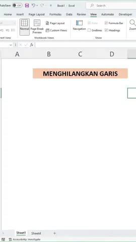 Cara Menghilangkan Garis-garis di Excel tampilan menjadi polos #trikexcel #tipsexcel #belajarexcelgratis #tutorialexcel