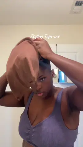Part 2 : Styling tape ins #tapeinextensions #hairstyle #naturalhairstyles #blackgirltiktok 