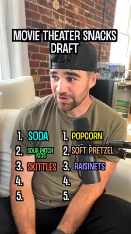 Movie theater snack draft 🍿 