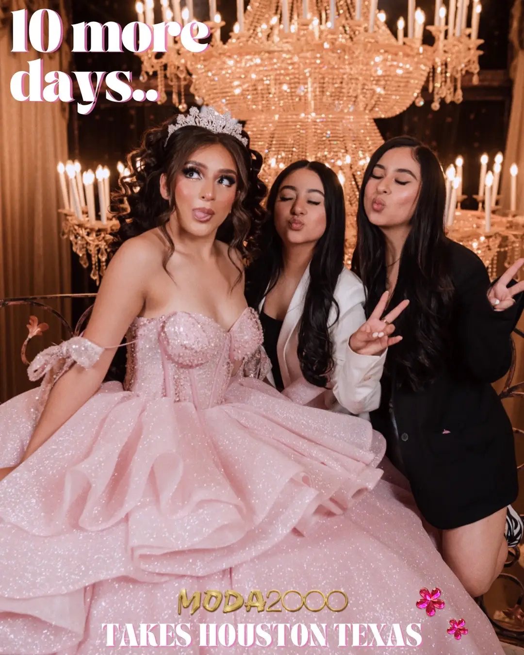 10 more days… 🩷✨👑 Our HTX Fashion Show is almost SOLD OUT! Get your tickets now! 🎟️ Appointments still available for 8/21! Submit a request — Link in bio!👗 #quince #quinceaños #quinceañera #quincedress #misquince #xvaños #htx #houstontx