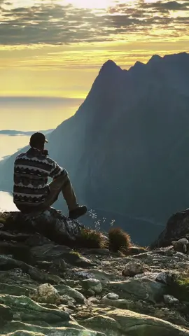 The mountains are calling, and I must go. #lofoten #view #lifebalance #norway #nature #camp #adventure #sunset #mountain #mountainlife #Summer #Hiking