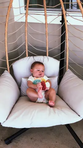 His favorite spot 🥹 # #h#hangingchairc#chaire#eggchair6#6months6#6monthsoldt#teethingc#chillinb#babyboyb#boymomb#boylovem#MomsofTikTokm#momtokb#babytiktoka#amazons#swingingchair