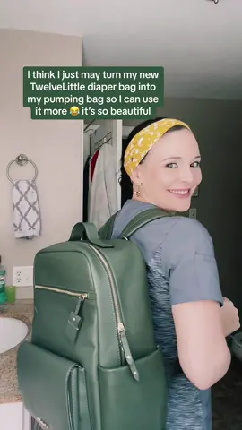 Can’t you tell I love this bag 😍😍😍 #twelvelittle #diaperbag #pumpingbag #momtok #workingmom #nursetok #nursebag #olive #dailybag #veganleather #qualitymade 