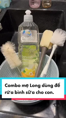 Đây là combo dụng cụ rửa bình sữa của mẹ Long ☺️ #mesonglong #nuocruabinhsuaearthchoice #coruabinhsua 
