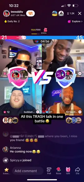 ImReddTv and BubbaThaBoss vs MSB and Jessica Singz 😂😂😂 funny battle! Redd gonna talk his shhh 😂😂 #imreddtv #bubbathaboss #msb #jaysingz #fyp #funnyvideo #livebattle #teamreddtv 