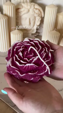 Huge peony candle with Magenta color 💐 #candles #handmade #SmallBusiness #homedecor #agaboocandles 