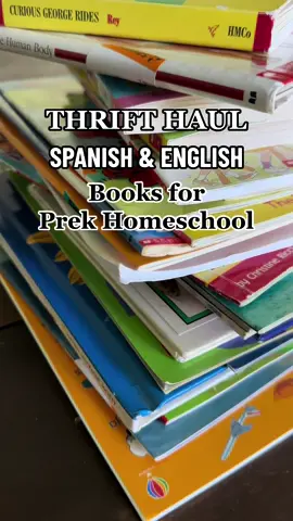 Thrift Haul for Kids Books I will be using for Prek Homeschool I am really happy that I found both Spanish & English books at Savers Thrift Store! #thrifthaul #thriftfinds #kidsbooks #preschoolbooks #homeschoolonabudget #bilingualbooksforkids #bilingualhomeschooling #spanishbooks #booktokspanish 