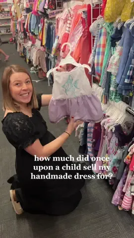 how much do you think the handmade dress was selling for at once upon a child? 🫣 hint: they gave me approximately  $2.50 for it 😅 #onceuponachildfinds #onceuponachild #secondhandkidsclothes #diymama #kidtokid #secondhandfashion #thriftflip #handmadeclothing #doityourself #thriftflipclothing #goodwillfinds #resellingclothing #sewingbabyclothes #9monthspregnant #37weekspregnant #thriftedtransformation #1sttimemama #ivfpregnancy #boutiquebabyclothes #secondhandkidsclothes #onceuponachildhaul 