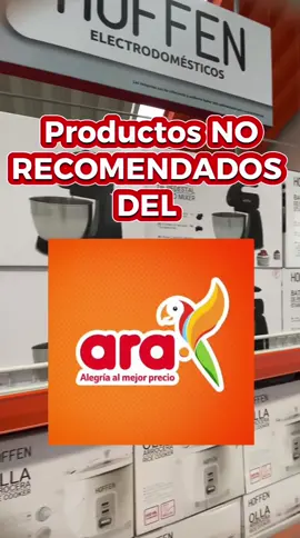 Productos no recomendados del #ara #recomendaciones 
