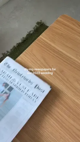 if you were considering diy-ing newspaper for your wedding, here is your sign 🥺🫶🏻🗞️👰🏻‍♀️ #diywedding #diynewspaper #2023wedding #2023bride #weddingtok #bridetok #diybride