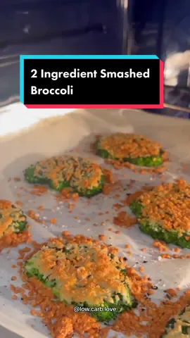 2 INGREDIENT SMASHED BROCCOLI! 🥦 #smashedbroccoli #broccolination #lowcarbrecipes #easysnacks #keto 