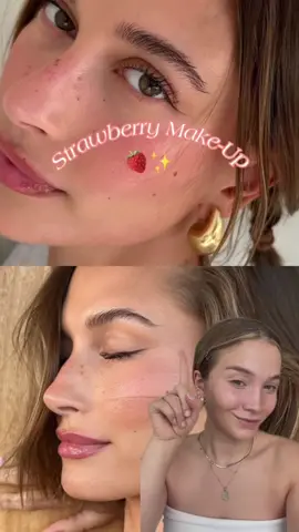 Hailey Bieber und ihr einfluss 😂🥲 #strawberrymakeup #haileybieber 