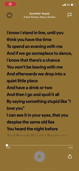 #spotify #lyrics #music #franksinatra #nancysinatra #somethingstupid #classic #fyp 