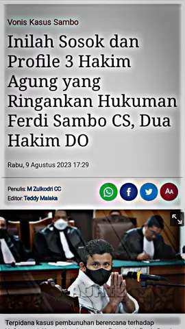Mahkamah Agung adalah judex juris, hanya memeriksa penerapan hukum dari suatu perkara, dan tidak memeriksa fakta dari perkaranya.Kasasi bertujuan memeriksa sejauh mana penerapan hukum yang dilaksanakan pengadilan yang memutuskan sebelumnya (judex factie) apakah telah terjadi kesalahan penerapan hukum atau hakim pengadilan sebelumnya telah memutus perkara dengan melampaui kekuasaan kehakiman yang dimilikinya, atau hakim yang memutuskan sebelumnya itu nyata keliru atau khilaf dalam menerapkan aturan hukum mengenai perkara bersangkutan, maka dalam pengertian seperti itulah yang dimaksudkan mengapa kasasi bisa langsung diajukan atas putusan bebas (vrijspraak) oleh hakim pengadilan negeri.Judex jurist merupakan hakim yang memeriksa penerapan hukum, apakah ada kekeliruan dalam penerapan hukum di pengadilan judex factie. Kedua istilah itu berasal dari bahasa latin. Judex factie artinya hakim-hakim (yang memeriksa) fakta dan judex jurist artinya hakim-hakim (yang memeriksa) hukum.JADI, HAKIM MA TIDAK LAGI MEMERIKSA FAKTA,TAPI MEMERIKSA PENERAPAN HUKUMNYA APA SUDAH BENAR ATAU BELUM DAN MENCOBA MEMPERBAIKINYA.Makanya, putusan MA tetap pada pasal 340 tetapi pertimbangannya ada perbedaannya dengan pertimbangan hakim dipengadilan sebelumnya. #ferdysambo #kadivpropampolri #xyzbca #radriz #suhadi #mahkamahagung 