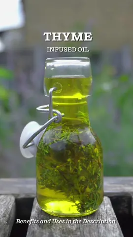 Thyme isn’t just for seasoning - thyme oil holds a special place in your kitchen and wellness routine!  🌿 Rich in Nutrients: Thyme oil is packed with antioxidants, and is rich in vitamins A and C. It’s known to support overall wellness and a healthy immune system.   🍽️ Flavor and Aromatics: Thyme oil can add a unique, herby twist to your dishes. Its strong, earthy aroma and taste enriches your culinary creations, making them a gastronomic delight. 💪 General Health Benefits: Thyme oil is celebrated for potential health benefits such as supporting digestive health, reducing inflammation, and potentially boosting immunity due to its antimicrobial properties. 🍃 Antioxidant Properties: Rich in potent antioxidants, thyme oil fights harmful free radicals when used in cooking. When applied topically, it protects your skin from oxidative stress. 🧴 Topical Application Benefits: Known to purify, refresh, and soothe the skin. It’s often used in hair care for its potential to promote hair growth and scalp health. 🧘‍♂️ Relaxation and Stress Relief: The calming aroma of thyme oil is a favourite in aromatherapy. It’s believed to reduce stress, improve mood, and promote restful sleep. #tiktokfood #thyme #infusedoil #healthyliving #naturalmedicine #holistichealth