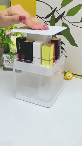 Press the lifting lipstick storage box, with a dustproof design, it can hold both large and small lipsticks for easy access#foryou #goodthings #gooditems #beautyitems #lipstickstoragebox #storagebox 