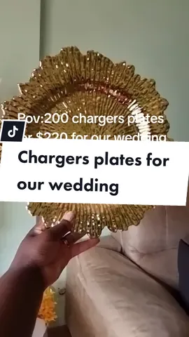 This is a great deal for our wedding day. 200 charger plates for $220 from alibaba #weddingtiktok #weddingcountdown #weddingday #chargerplate #chargerplates #alibaba #alibabahaul #alibabafinds 