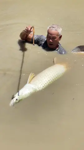 Unbelievable grandpa fishing skills defeats massive river monster 🤩 #fishing 
