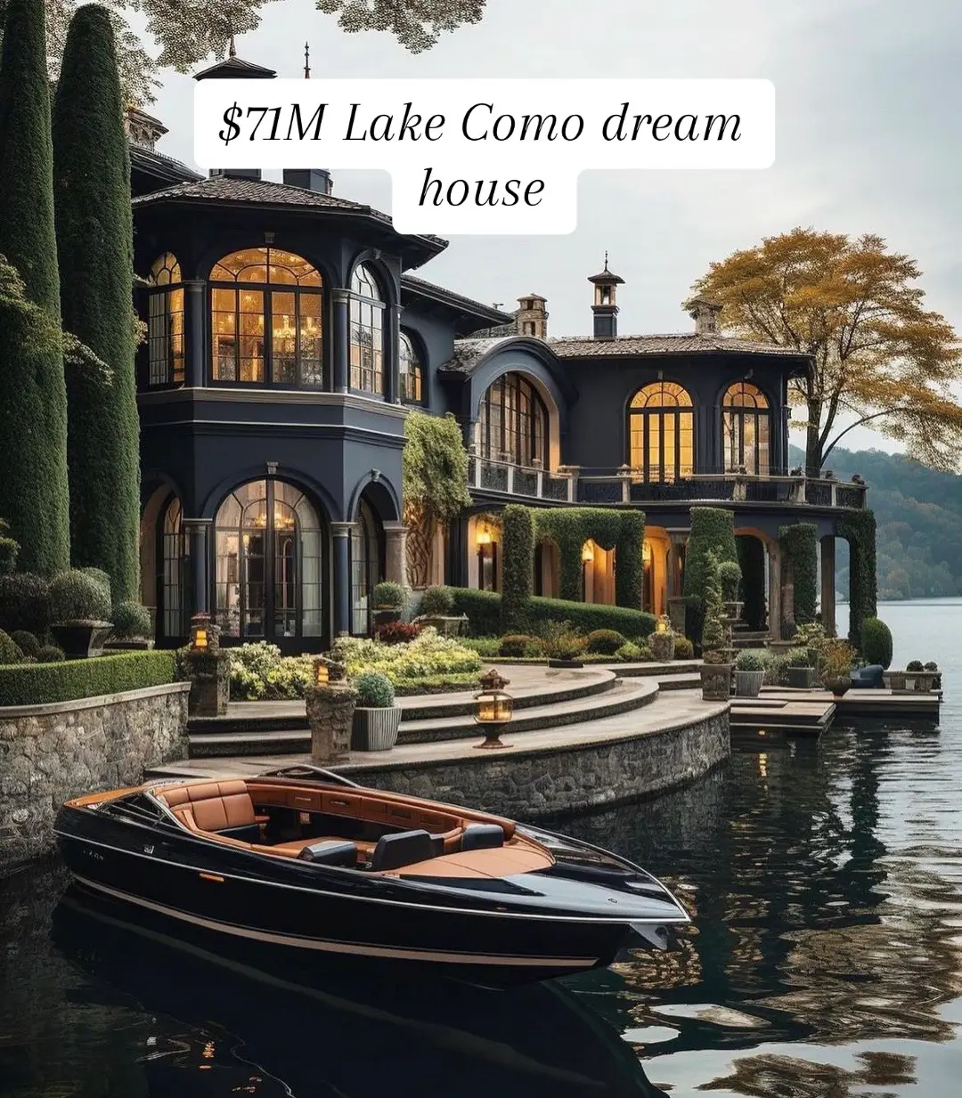 For a mere $71 million euros, this dream Lake Como estate could be yours. #luxury #jamesbond #007 #realestate #billionaire #lakecomowedding #luxuryhomes 