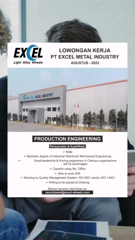 Lowongan kerja terbaru PT Excel Metal Industry #loker #lowonganterpadu #lowongankerja #lokerupdate #loker2023 #lokerjakarta 