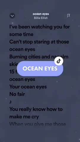 Ocean Eyes - Billie Eilish #lyrics #spotify #fyp 