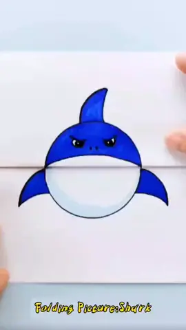 Folding picture:Shark #fyp #DIY #ingenioussimple #ideas #abilitytraining #handmade #fun #novel #papercraft #childrenstoys #origami #foldingpicture #shark #drawing 