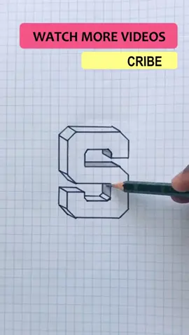 S 3D Letter Drawing #artwork #drawing #asmr #DIY #letter 
