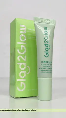 Acne Spot Treatment yang cocok untuk menyembuhkan kulit berjerawat kamu yaitu Centella 2% Salicylic Acud Acne Spot dari Glad2Glow!😍❤️ Yuk buruan cobain dan checkout sekarang!🤩 #glad2glowid #skincare #healthy #ceramide #beauty #glowing #moisturizer #serum #spottreatment 