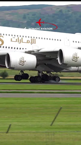 Emirates a380 touchdown  #nomadic_aviation #a380 #emiratesairlines #glasgowairport 