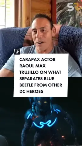 What separates Blue Beetle from other DC heroes explained by Carapax actor Raoul Max Trujillo #dc #dcuniverse #dcu #bluebeetle #jaimereyes #carapax #xolomariduena #raoulmaxtrujillo #interview #shorts DC. DCU. DC Universe. DC movies. New DC movie. Blue Beetle. Blue Beetle movie. Blue Beetle behind the scenes. Blue Beetle Jaime Reyes. Jaime Reyes. Xolo Mariduena. Xolo Mariduena Blue Beetle. Raul Max Trujillo. Raul Max Trujillo Blue Beetle. Raul Max Trujillo Carapax. Carapax. Blue Beetle villain.