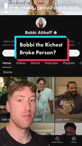 Bobbi is officially the richest broke person #bobbialthoff #drake #markcuban #NBA #creativityprogrambeta #fyp 