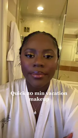 Not me filming this makeup look at a weird angle, putting all my double chin for show 😅  #makeuptutorial #grwm #grwmmakeup #quickmakeup #vacationmakeup #blackgirltiktok 