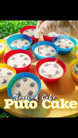 Steamed Puto Cake ✅Ingredients 11/2 cup all-purpose flour 1/4 cup sugar 1/2 tbsp Baking powder 1/4 tsp salt 3/4 water (1/4 cup x 3) I add more 3 tbsp of water 1 tsp vanilla ✅Meringue 4 pcs egg white 1 tbsp vinegar 1/2 cup sugar (For design any food color or food flovoring)  LIVE, LOVE, BAKE 💛  #putocake #steamedcake #steamputocake #trending #fyp #simplerecipe #EasyRecipe #lily 