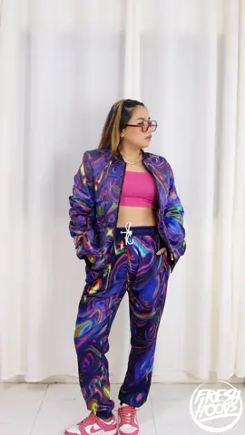@anajumendoza is killing with this fire outfit🔥  Bring some edgy-hippie vibes to your wardrobe with the Lose Yourself Bomber Jacket & Sweatpants