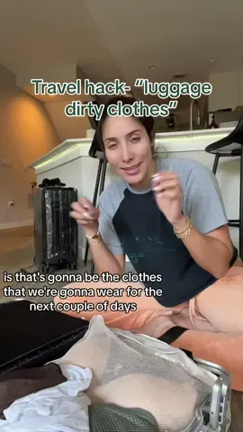 “Luggage dirty clothes”? That isnt dirty but its also not clean & fresh because its been in a luggage? Use that the next couple of days after coming home & then throw it in the wash. That way its not in your closet not crisp! #travelhack #travellaundryhack #laundryhack #unpackinghack #vacationreset 