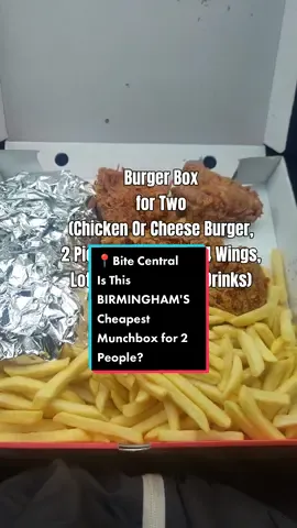 Is this the CHEAPEST MEGABOX/MUNCHBOX for 2 people In Birmingham!  @BiteCentral   📍Bite Central, Highate, Birmingham £16 £8 per person #birminghamfood #foodreel #megabox #cheapfood #foodfortwo #munchbox #foodreview #chickenburger #chickenwings #chickenpiece #b12 #birmingham #highgate #Foodie #foodgram