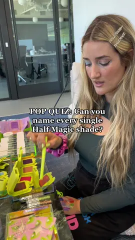 Can @Donni Davy name every single Half Magic shade?! 👀 Watch to find out 🫢 #halfmagicbeauty #donnidavy #euphoriamakeup #shadenames #popquiz #challenge 