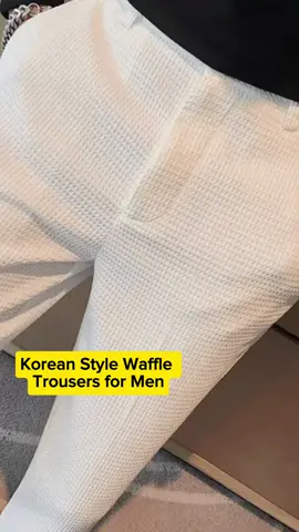 Korean Style Waffle Trousers for Men #mensfashion #stylemen #koreanpants #wafflepants 