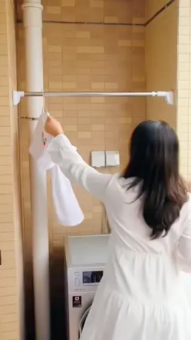 Telescopic,stainless steel simple support rod#clothingrod #nopunching #adjustable #showercurtain rod accessories#extendable #multifunction #bathingtime #foryou #tiktok 