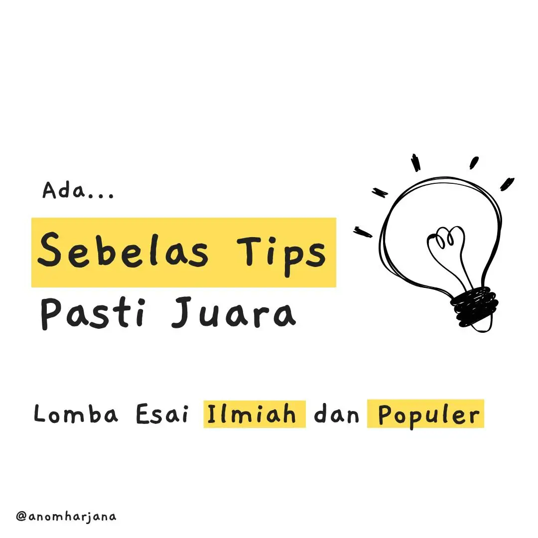 Save & follow untuk info lainnya 😉 #tipsmenulisesai #tipsjuaraessay #esai #tipsjuaraesai #lombaesai #tipsmenjadijuaraesai #lombaessay #juaralombamenulisessay