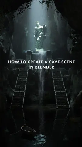How I created this cave scene inside of Blender!  #cgi #3d #3dmodeling #3danimation #3dtexture #conceptart #digitalart #blender3d #blenderartist #blendercommunity #photography #cave #greekmyth #statue #adventure #dark 