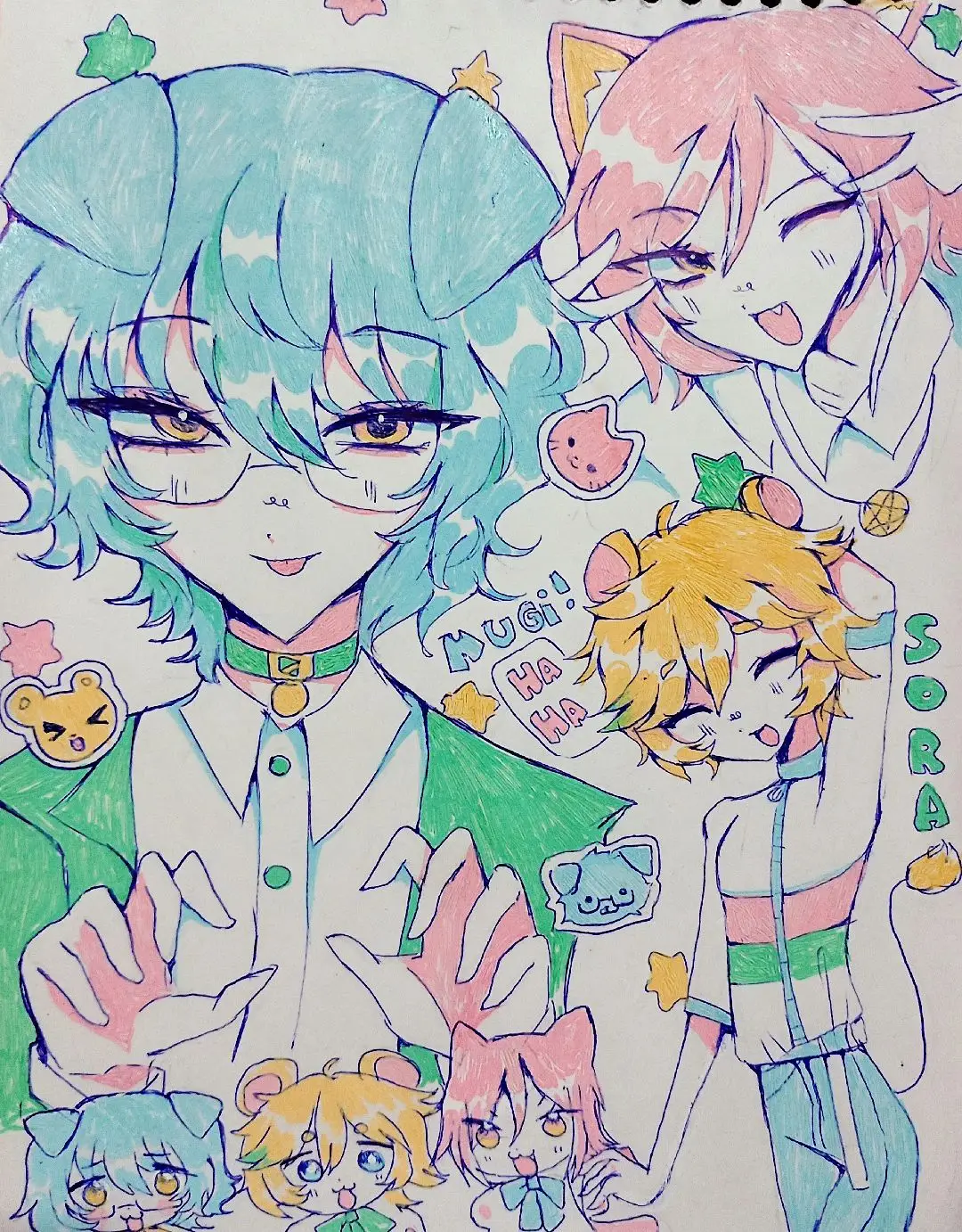 hi its me again uhhh I love switch  #tsumugiaoba #natsumesakasaki #soraharukawa #switchenstars #enstars #ensemblestars #fypシ #artist #artistsoftiktok #traditionalart #parati 