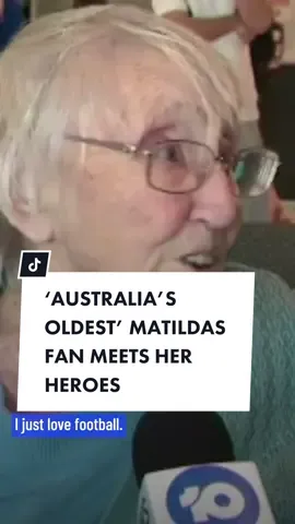 May Chandler, a 95-year-old @CommBank Matildas mega fan from NSW, had the experience of a lifetime when she met her heroes face-to-face at Brisbane Airport following their gallant effort at the @FIFA Women’s World Cup semi-final. Staff from @Qantas wheeled her to the gate yesterday afternoon so she could see the Matildas arrive back at their base camp in person. May spoke to 10 News First reporter Natalie McGarry about what makes her a super-fan. #fifawwc #matildas #tilitsdone #Soccer #football #brisbane #queensland #brisbaneairport #qantas #samkerr #maryfowler #10newsfirst 