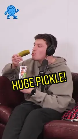 The boys try some BIG pickles on this week’s pod! 🤣 Stay and listen to Episode 60! Link in bio x 💙🎧 #theearmotel #podcast #comedy 