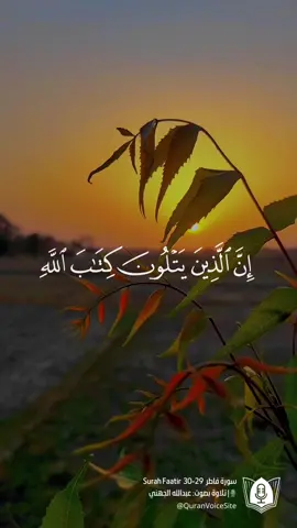﴿إِنَّ الَّذينَ يَتلونَ كِتابَ اللَّهِ وَأَقامُوا الصَّلاةَ وَأَنفَقوا مِمّا رَزَقناهُم سِرًّا وَعَلانِيَةً يَرجونَ تِجارَةً لَن تَبورَ ۝ لِيُوَفِّيَهُم أُجورَهُم وَيَزيدَهُم مِن فَضلِهِ إِنَّهُ غَفورٌ شَكورٌ﴾ [#سورة_فاطر: 29-30] 🎙| #تلاوة بصوت: #عبدالله_الجهني #قرآن #قرآن_كريم #آيات #استغفرالله #oops_alhamdulelah