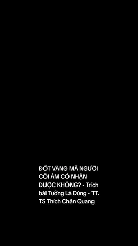 ĐỐT VÀNG MÃ NGƯỜI CÕI ÂM CÓ NHẬN ĐƯỢC KHÔNG? - Trích bài Tưởng Là Đúng - TT. TS Thích Chân Quang #vangma #dotvangma #luatnhanqua #thientonphatquang #thichchanquang 