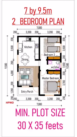 7 by 9.5metres 2 BEDROOM BUDGET DESIGN #construction #architecture #design #art #realestate #building #Home #onteriordesign #plan #3bedroom #plan #houseplan #LAYOUT #construction #work #luxury #interiordesign #bhfyp #homedecor #business #decor #DIY #interior #realestate #house #building #homedesign #architecturephotography #arquitectura #construction #architecturelovers #project #architect #property 