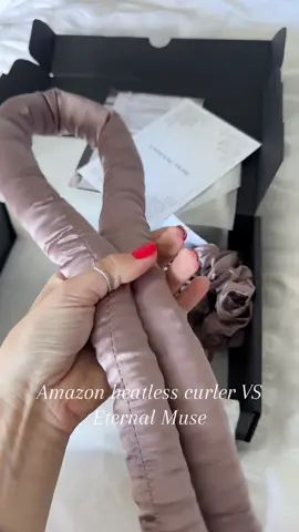 Eternal Muse vs Amazon Heatless Curler.. moral to the story pay the extra £10 because the cheap one is not worth the headache #heatlesscurler #eternalmuse #heatlesscurls #fyp 