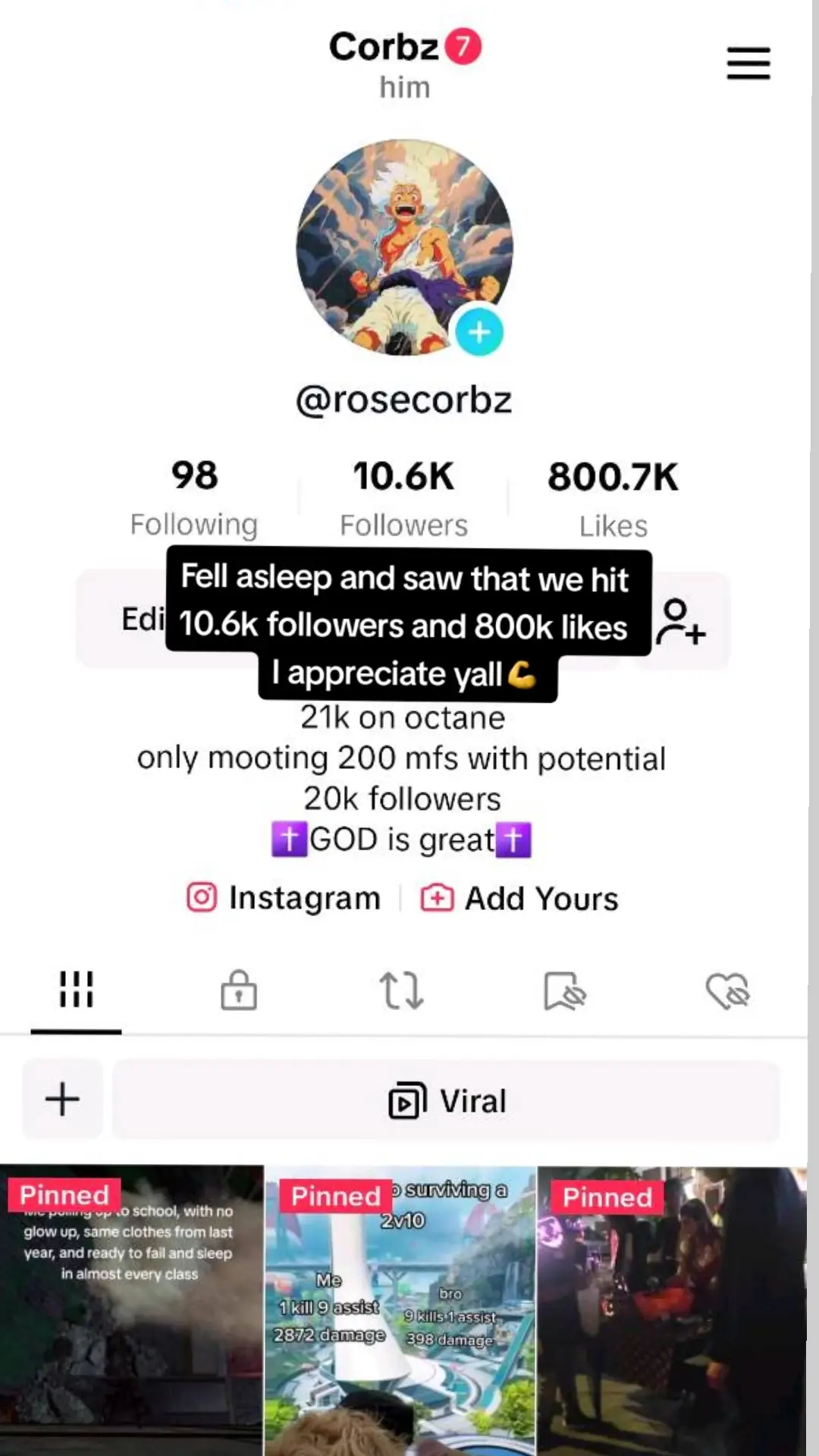 Let's keep growing #editing #inspire #foryoupage #trend #fypシ゚viral #rosecorbz #goviral #fyp #foryourpage #viral #contentcreator #luffy #gear5 #onepiece