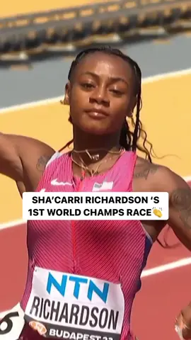 Sha'Carri Richardson made that look easy in her first ever race at a world championships! 📺: CNBC | #WorldAthleticsChamps #100m #shacarririchardson 